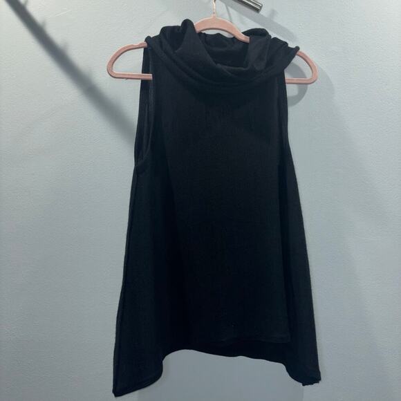 Alice + Olivia Black Wool and Cashmere Blend Top | Asymmetrical Hem | Size Small - Picture 3 of 11